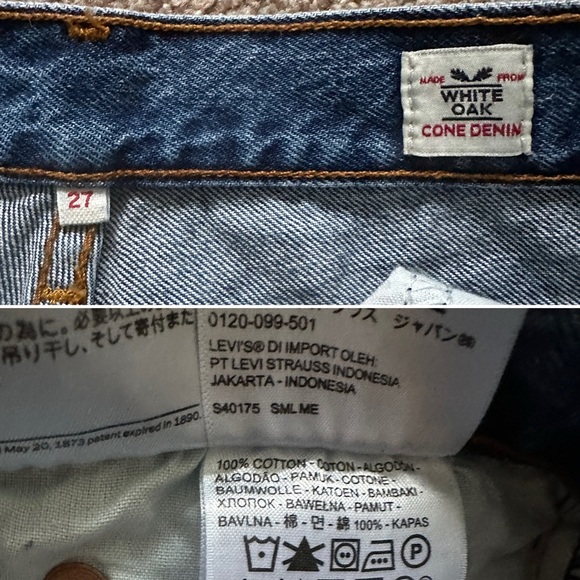 Levi's Blue Denim Cutoff Shorts White Oak Cone Denim Selvedge Women’s Size 27 - Picture 13 of 13